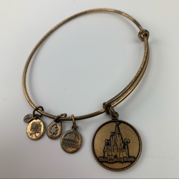 Alex and Ani Walt Disney World Bracelet Cinderella’s Castle Gold Bangle - Picture 10 of 11